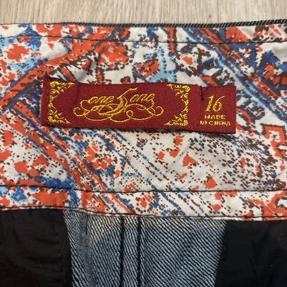 One Love (Z.E.) – Dark Wash Denim Trouser Pants, Size 16 bin1018 - Picture 3 of 6